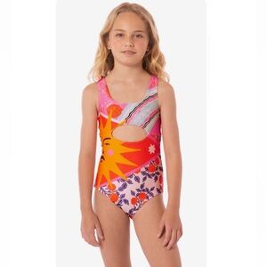 Maaji Girls Sundance Pink Confetti Reversible One Piece Swimsuit.